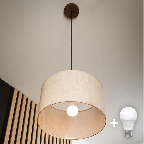 Brilagi - LED Lampadario a cavo ANTHONY 1xE27/60W/230V rovere/noce/beige