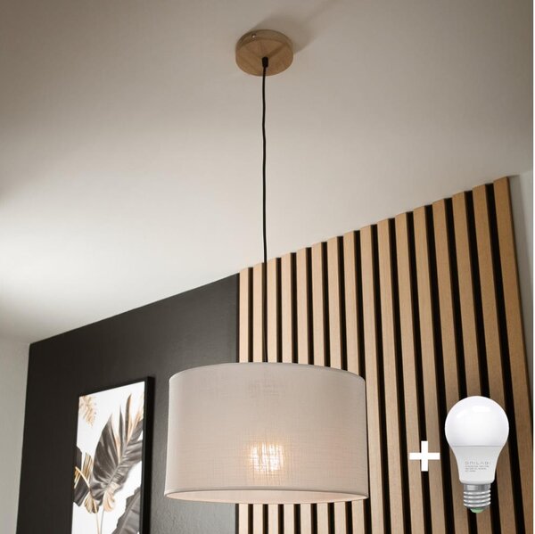 Brilagi - LED Lampadario a sospensione con filo ANTHONY 1xE27/60W/230V quercia/bianco