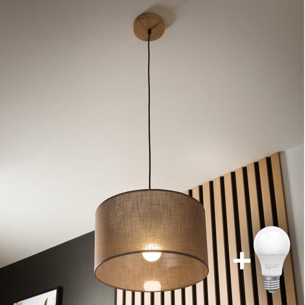 Brilagi - LED Lampadario a sospensione con filo ANTHONY 1xE27/60W/230V quercia/marrone
