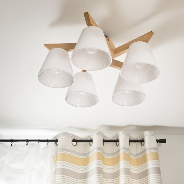 Plafoniera ANTONIO 5xE14/40W/230V rovere