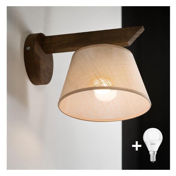 Brilagi - Lampada da parete LED ANTHONY 1xE14/40W/230V noce/beige