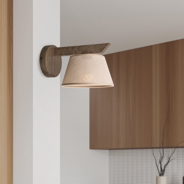 Brilagi - Lampada da parete LED ANTHONY 1xE14/40W/230V noce/beige