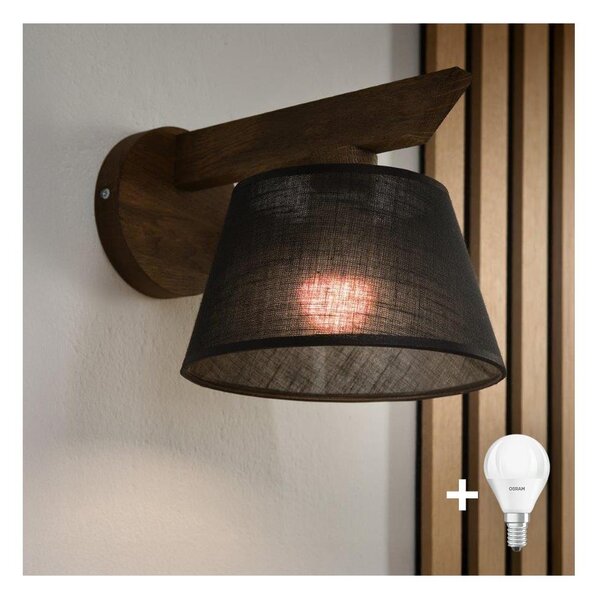 Brilagi - Lampada da parete LED ANTHONY 1xE14/40W/230V noce nero