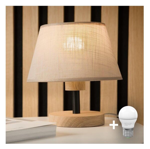 Brilagi - LED Lampada da tavolo ANTHONY 1xE14/40W/230V quercia/beige