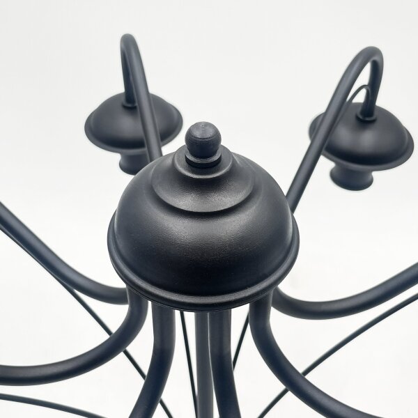 Lampadario a sospensione con catena ANTON 8xE14/60W/230V nero