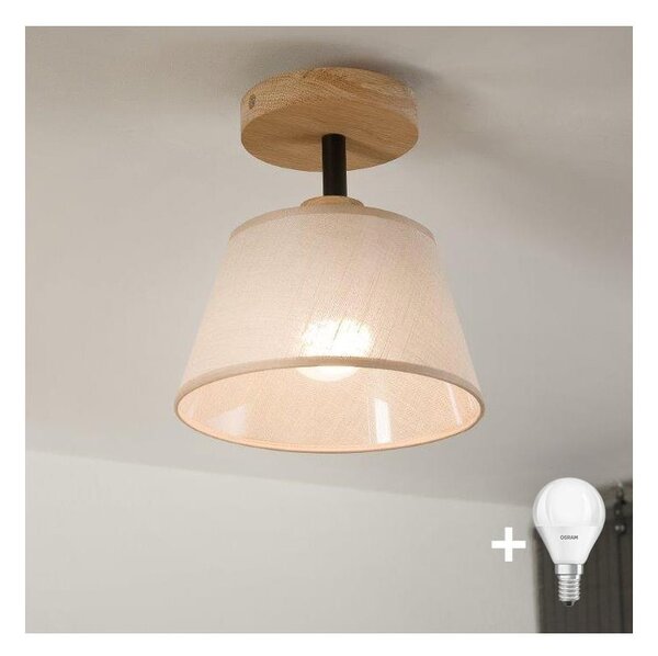 Brilagi - LED Lampadario a plafone ANTHONY 1xE14/60W/230V quercia/beige