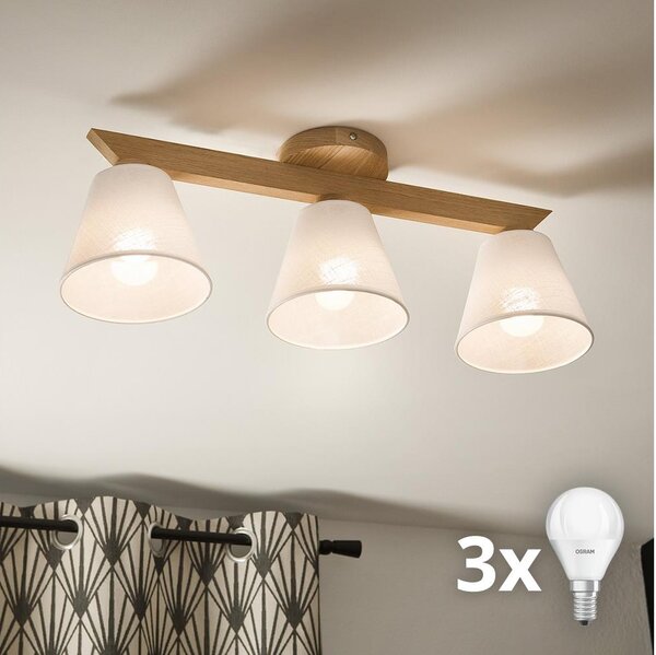 Brilagi - LED Lampadario a plafone ANTHONY 3xE14/40W/230V quercia/bianco