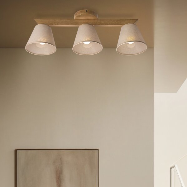 Plafoniera ANTONIO 3xE14/40W/230V rovere