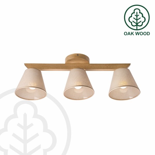 Brilagi - LED Lampadario a plafone ANTHONY 3xE14/40W/230V quercia/beige