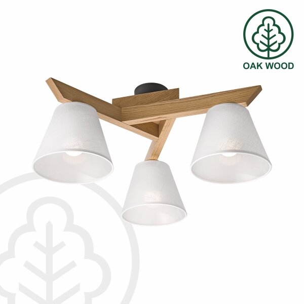 Brilagi - LED Lampadario a plafone ANTHONY 3xE14/40W/230V quercia/bianco