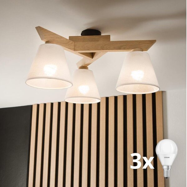 Brilagi - LED Lampadario a plafone ANTHONY 3xE14/40W/230V quercia/bianco
