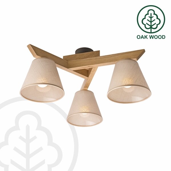Brilagi - LED Lampadario a plafone ANTHONY 3xE14/40W/230V quercia/beige