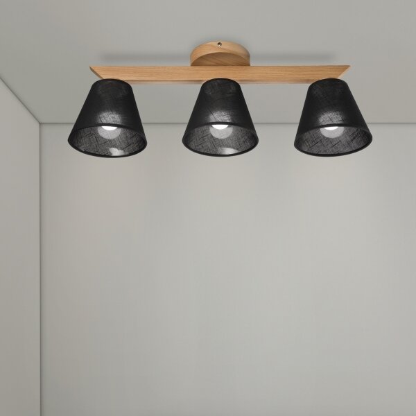 Brilagi - LED Lampadario a plafone ANTHONY 3xE14/40W/230V quercia/nero