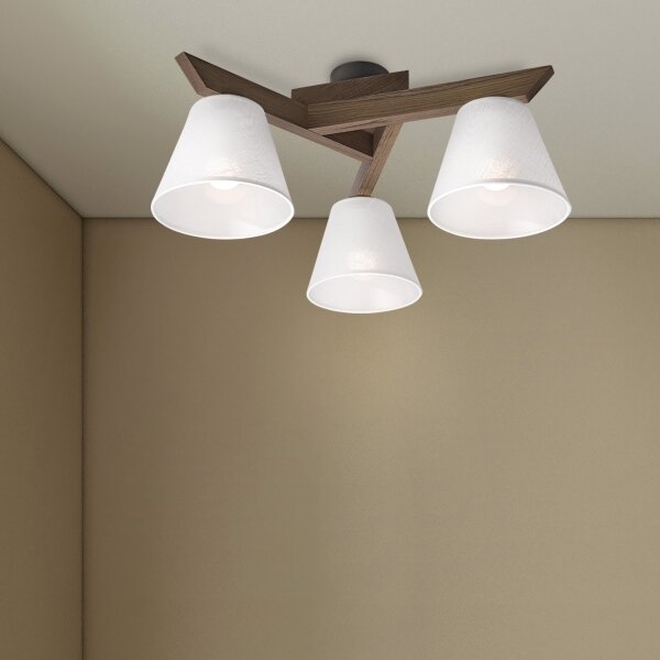 Brilagi - Lampadario LED ANTHONY 3xE14/40W/230V noce/bianco