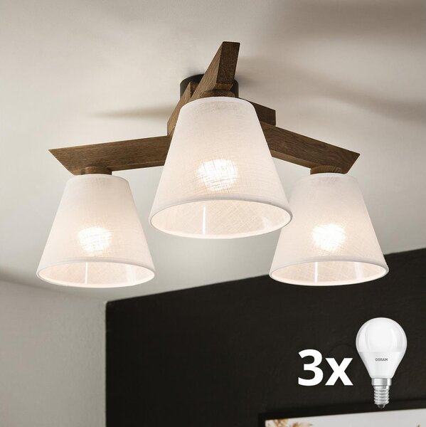 Brilagi - Lampadario LED ANTHONY 3xE14/40W/230V noce/bianco