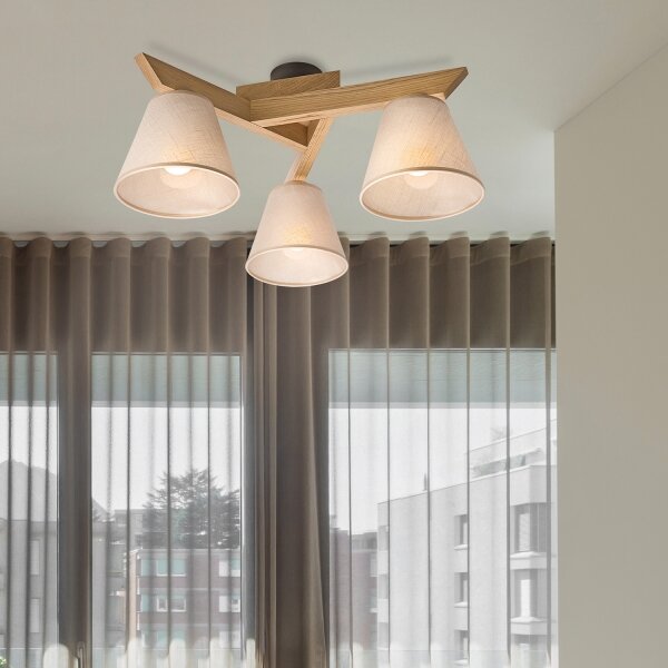Brilagi - LED Lampadario a plafone ANTHONY 3xE14/40W/230V quercia/beige