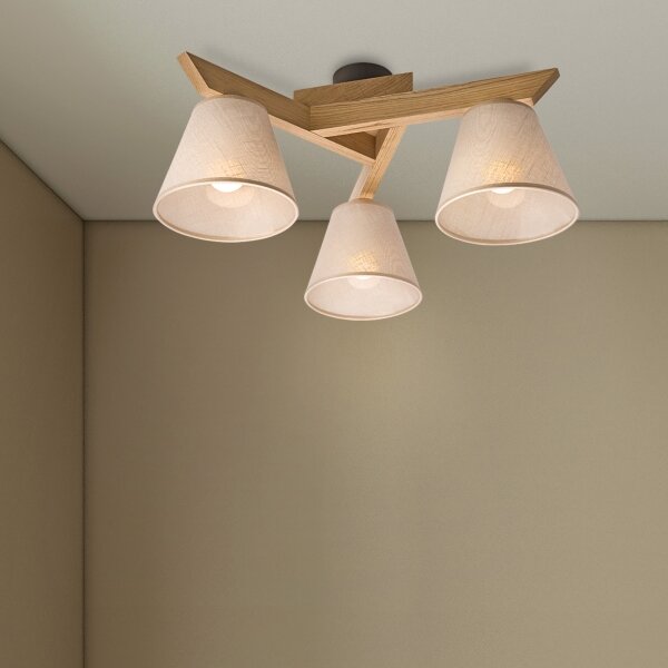 Brilagi - LED Lampadario a plafone ANTHONY 3xE14/40W/230V quercia/beige