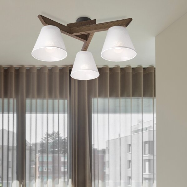 Brilagi - Lampadario LED ANTHONY 3xE14/40W/230V noce/bianco