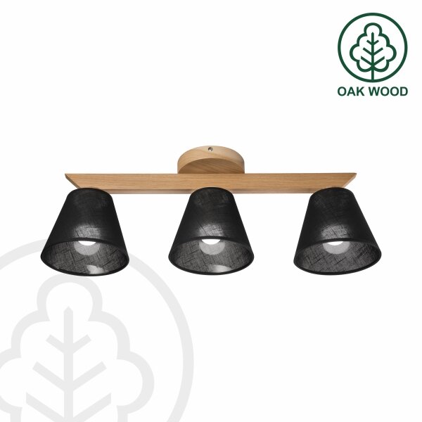 Brilagi - LED Lampadario a plafone ANTHONY 3xE14/40W/230V quercia/nero