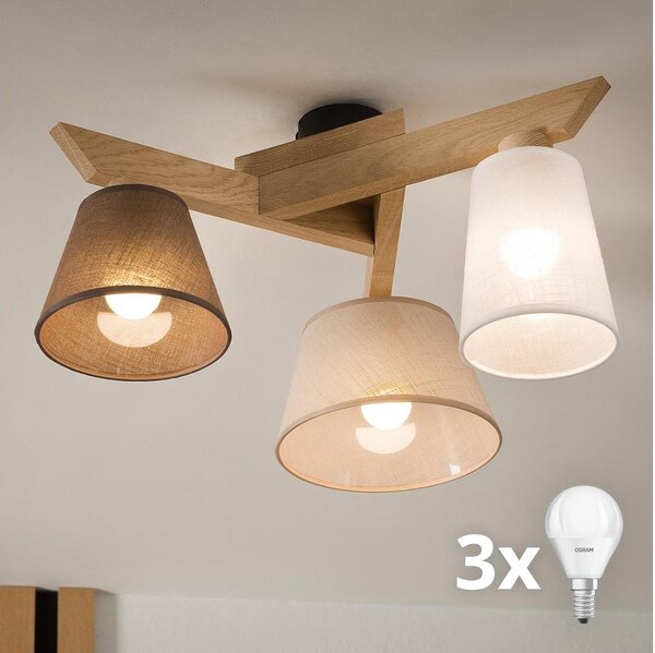 Brilagi - LED Lampadario a plafone ANTHONY 3xE14/40W/230V quercia