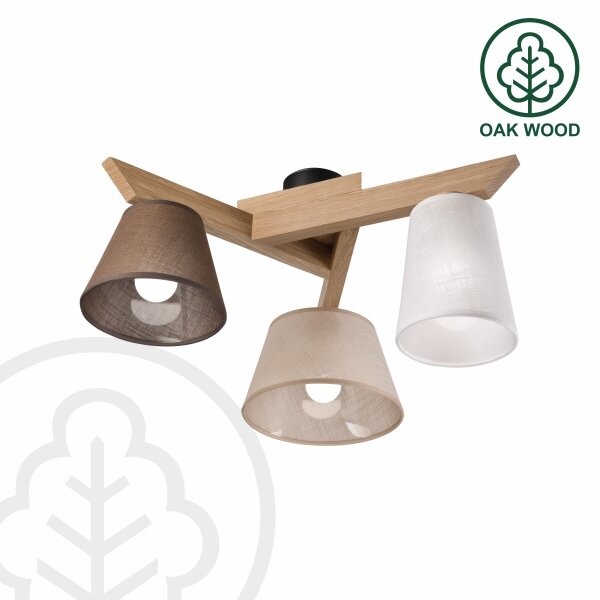 Brilagi - LED Lampadario a plafone ANTHONY 3xE14/40W/230V quercia