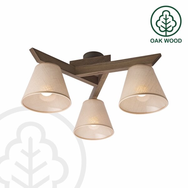 Brilagi - Plafoniera LED ANTHONY 3xE14/40W/230V rovere noce/beige