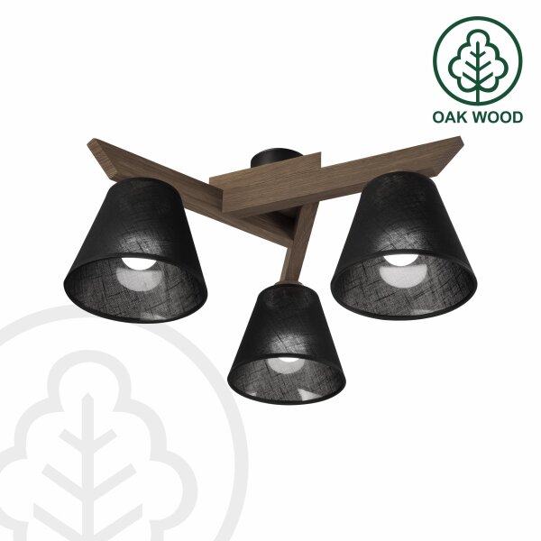 Brilagi - Lampadario LED ANTHONY 3xE14/40W/230V rovere/noce/nero