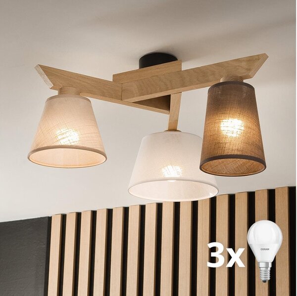 Brilagi - LED Lampadario a plafone ANTHONY 3xE14/40W/230V quercia