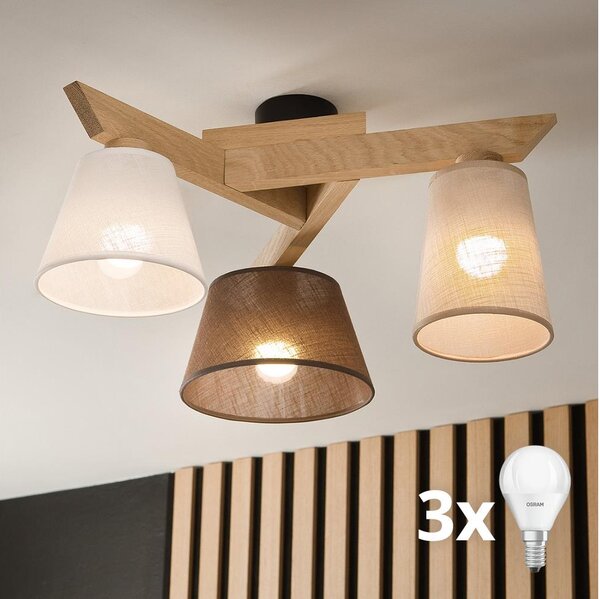 Brilagi - LED Lampadario a plafone ANTHONY 3xE14/40W/230V quercia
