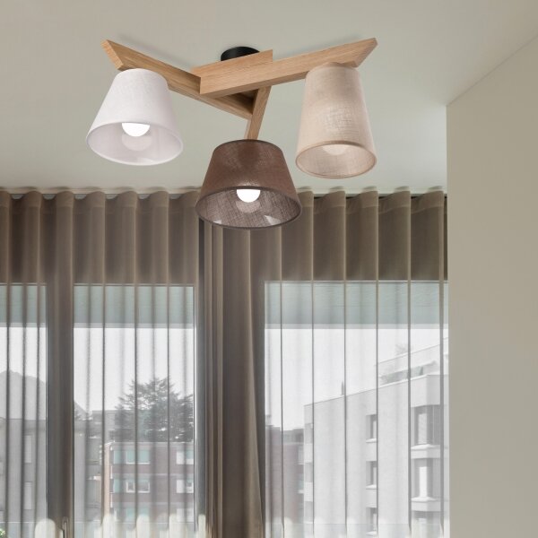 Brilagi - LED Lampadario a plafone ANTHONY 3xE14/40W/230V quercia