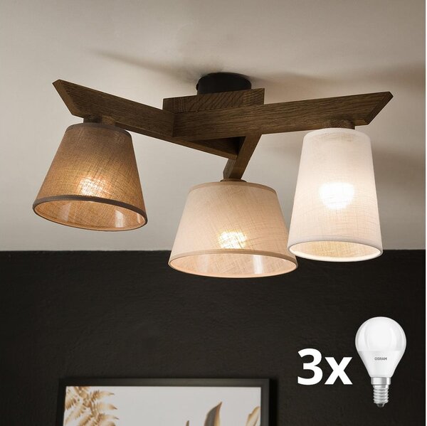 Brilagi - Lampadario LED ANTHONY 3xE14/40W/230V rovere noce