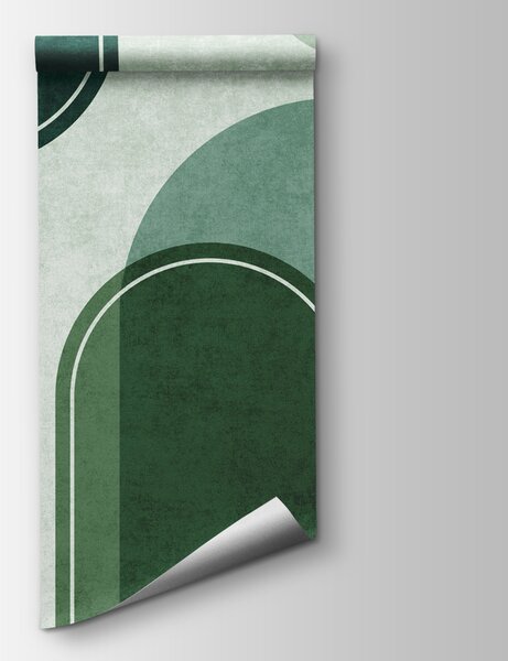 Carta da parati Uno sfondo verde e bianco con ovali e ovali, Carta da parati Natura, Carta da parati popolare, u99095v5 - Tapeko.it
