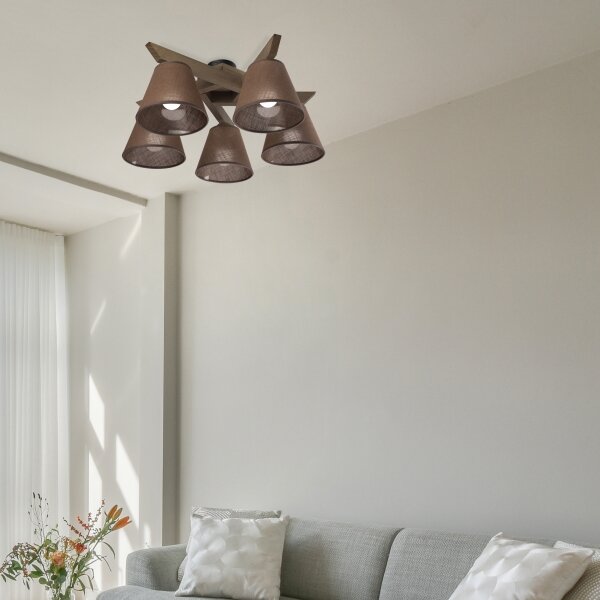 Brilagi - Lampadario LED ANTHONY 5xE14/40W/230V rovere noce/marrone