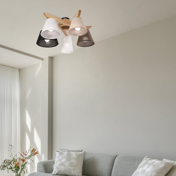 Brilagi - LED Lampadario a plafone ANTHONY 5xE14/40W/230V quercia