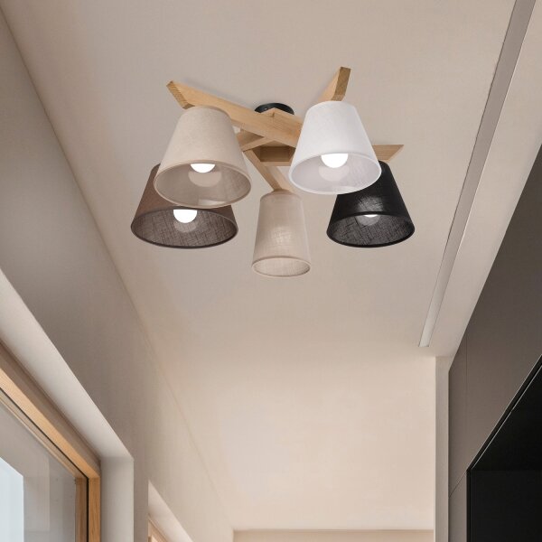 Brilagi - LED Lampadario a plafone ANTHONY 5xE14/40W/230V quercia