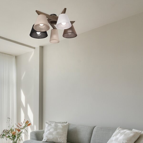 Brilagi - Lampadario LED ANTHONY 5xE14/40W/230V rovere noce