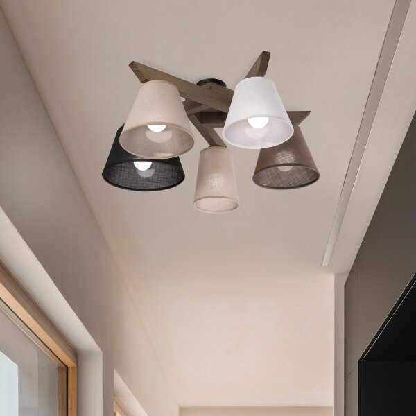 Brilagi - Lampadario LED ANTHONY 5xE14/40W/230V rovere noce