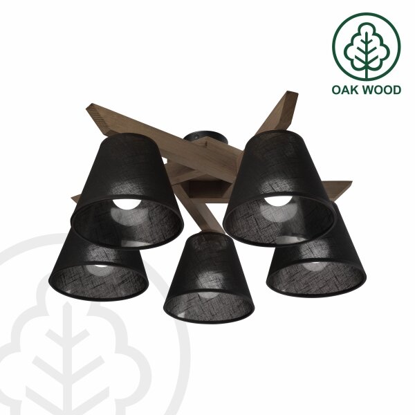 Brilagi - Lampadario LED ANTHONY 5xE14/40W/230V rovere/noce nero