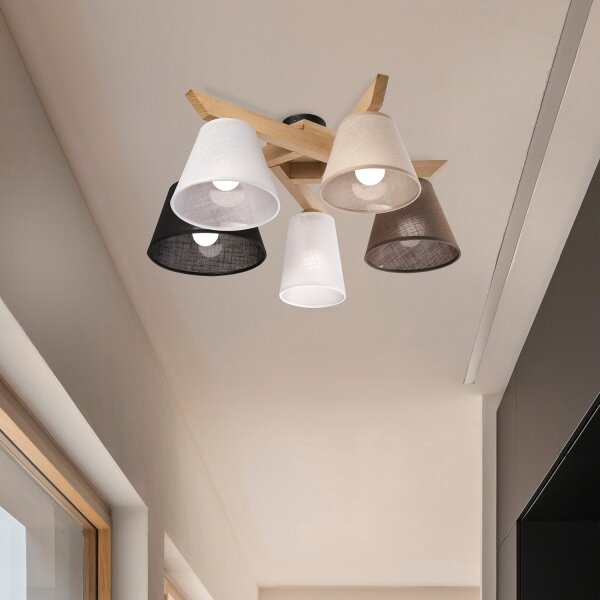 Brilagi - LED Lampadario a plafone ANTHONY 5xE14/40W/230V quercia