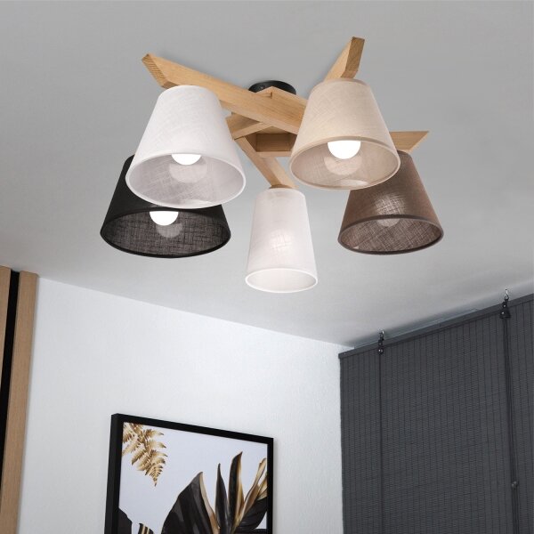 Brilagi - LED Lampadario a plafone ANTHONY 5xE14/40W/230V quercia