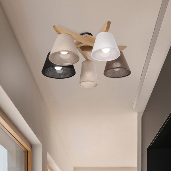 Brilagi - LED Lampadario a plafone ANTHONY 5xE14/40W/230V quercia