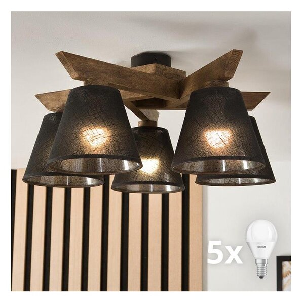 Brilagi - Lampadario LED ANTHONY 5xE14/40W/230V rovere/noce nero