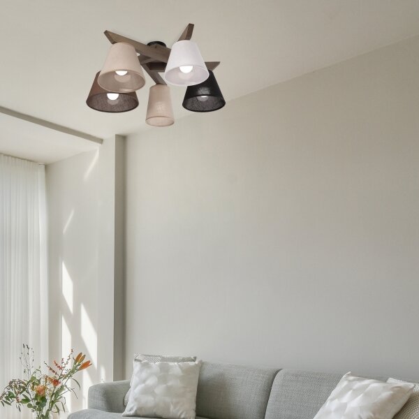Brilagi - Lampadario LED ANTHONY 5xE14/40W/230V rovere noce