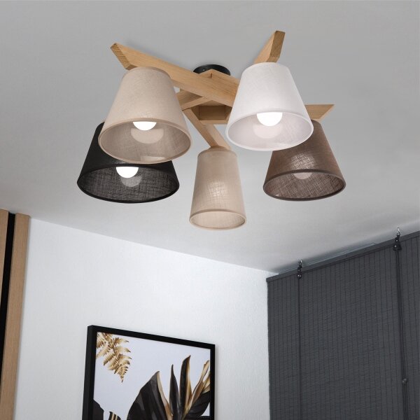Brilagi - LED Lampadario a plafone ANTHONY 5xE14/40W/230V quercia