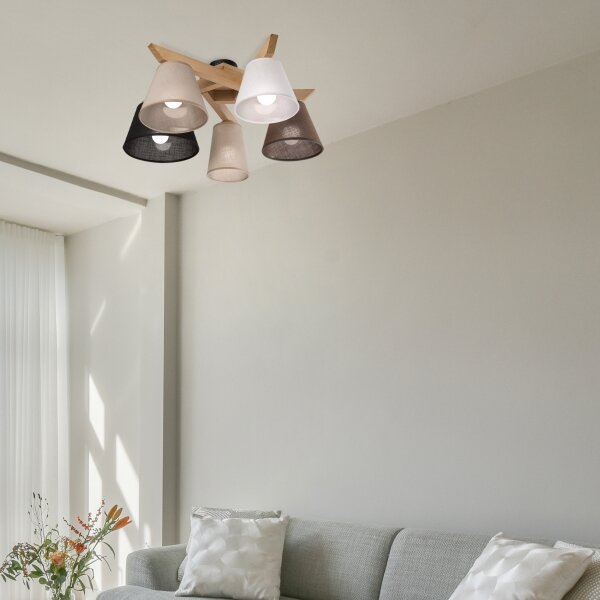 Brilagi - LED Lampadario a plafone ANTHONY 5xE14/40W/230V quercia