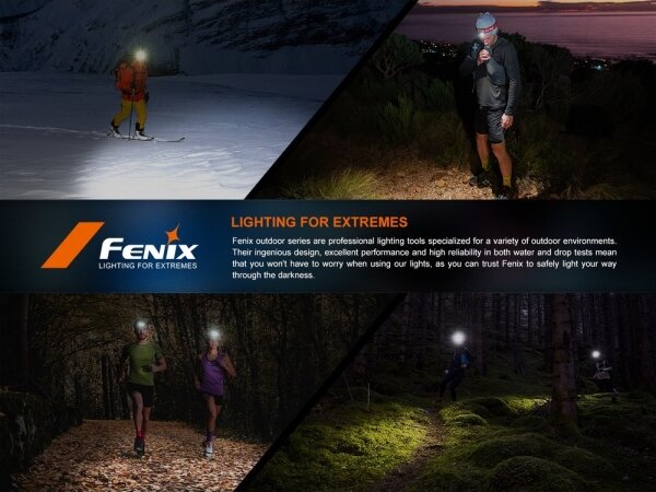 Fenix HL18RTV20WHT - LED Dimmerabile ricaricabile lampada da testa LED/USB IP66 bianco/nero