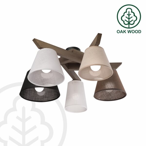 Brilagi - Lampadario LED ANTHONY 5xE14/40W/230V rovere noce