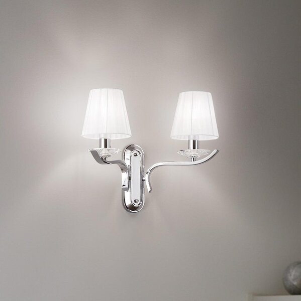 Ideal Lux - Lampada da parete in cristallo PEGASO 2xE14/28W/230V cromo lucido