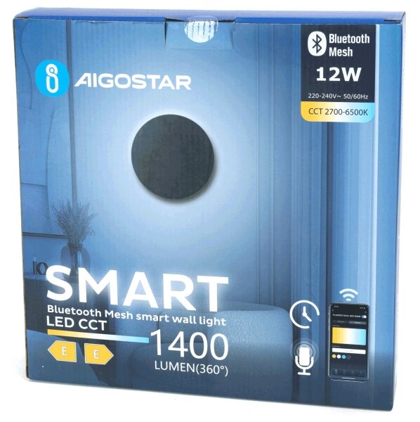 Aigostar - Applique a LED dimmerabile MESH Smart LED/12W/230V nero