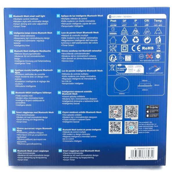 Aigostar - Applique a LED dimmerabile MESH Smart LED/12W/230V nero